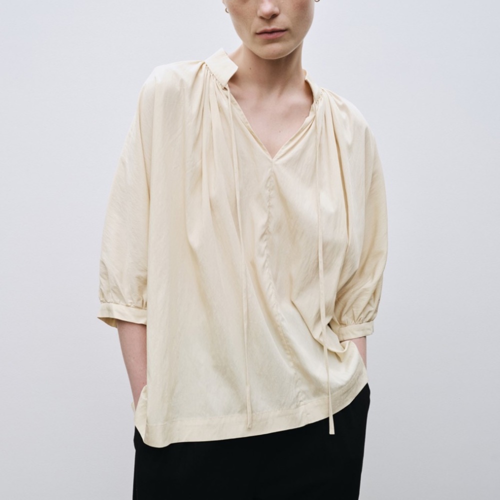 Mijeong Park Shirred Blouse Light Yellow XS/S